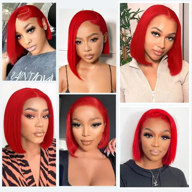 Glueless Red Bob Wig