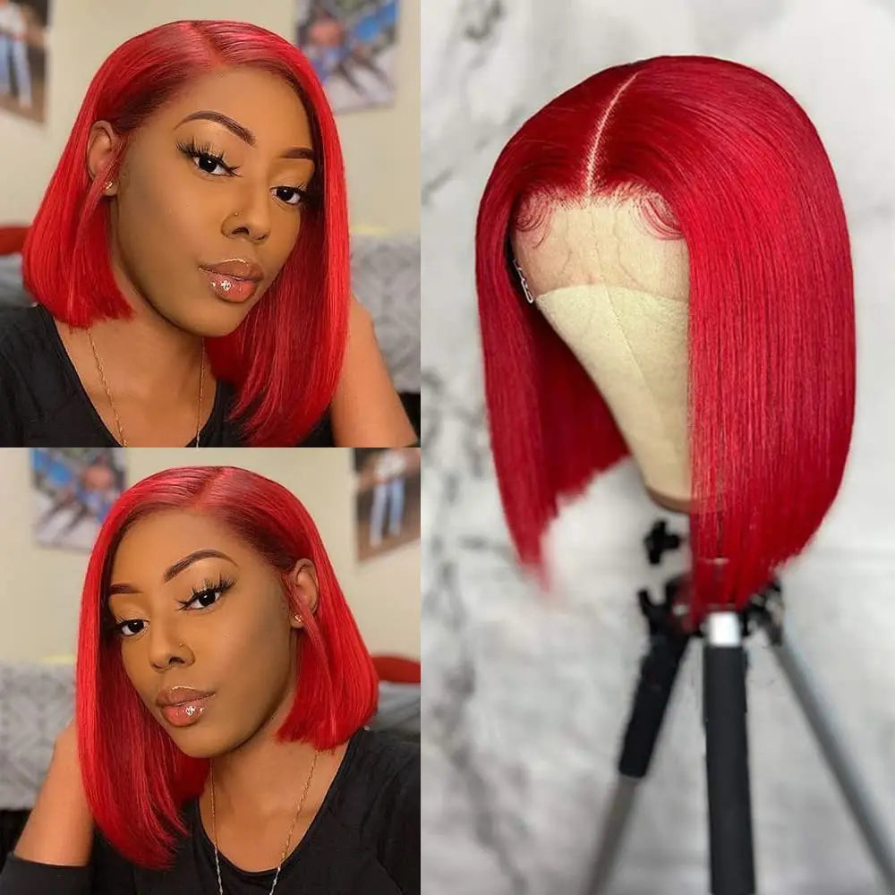 Glueless Red Bob Wig