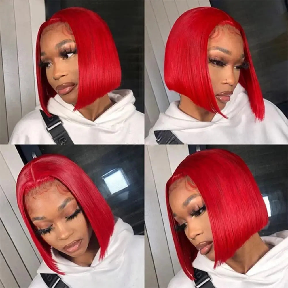 Glueless Red Bob Wig