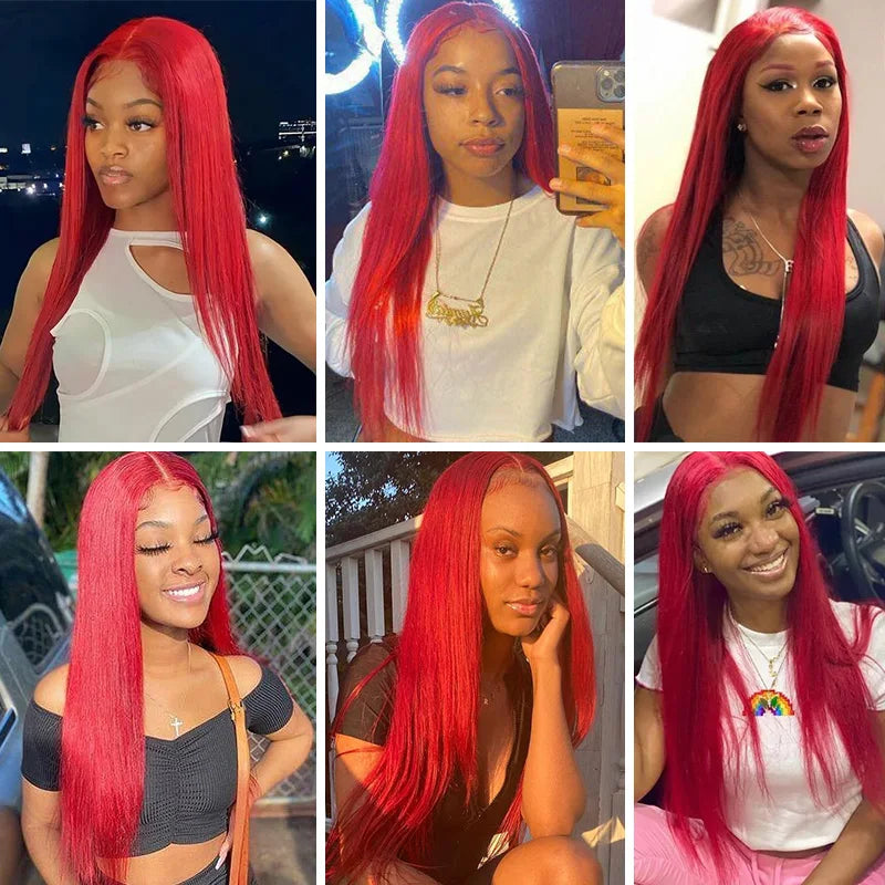 Red Human Hair Wigs