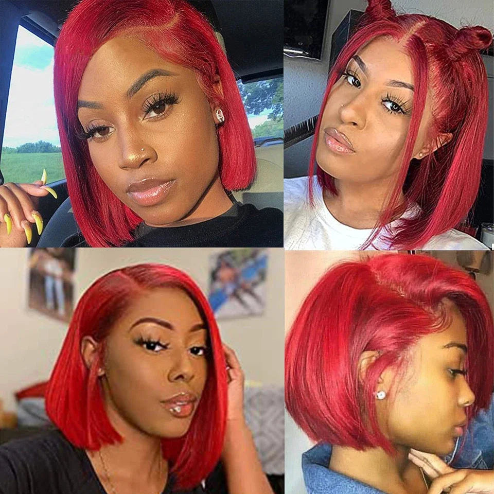 Glueless Red Bob Wig