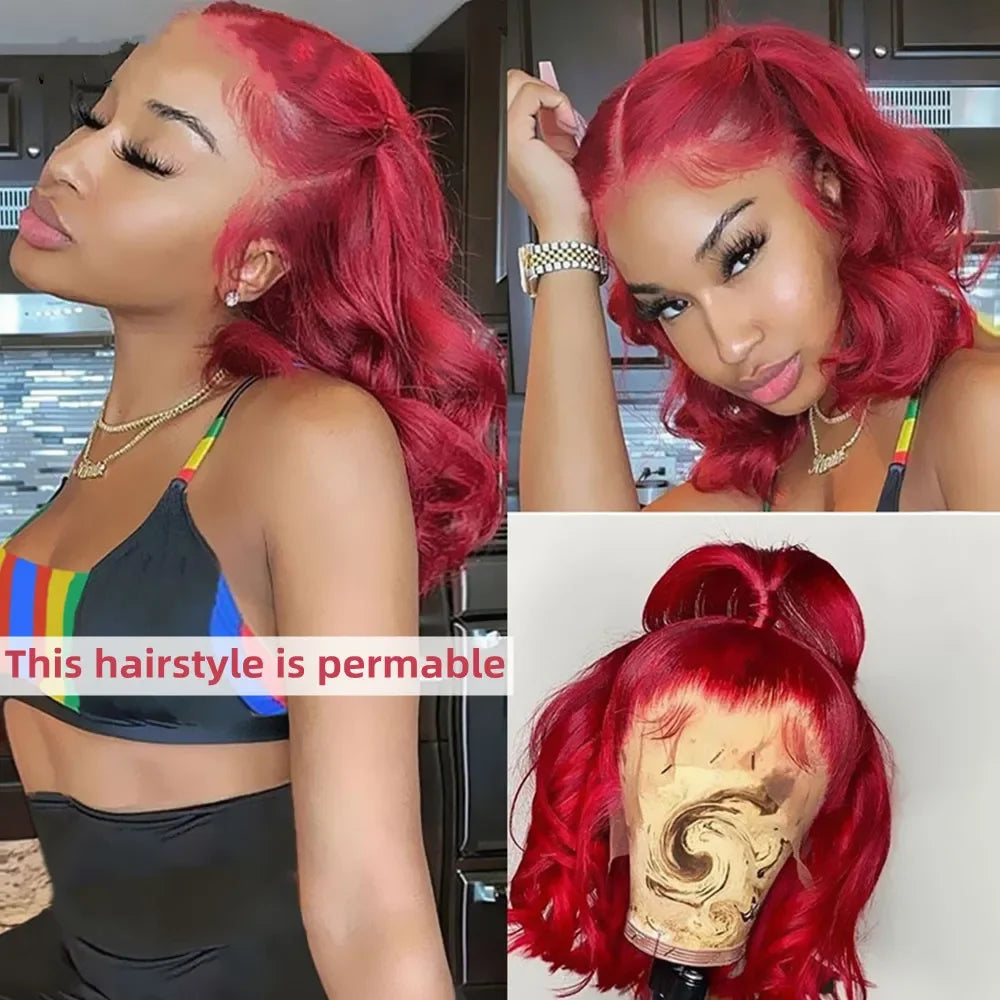 Glueless Red Bob Wig