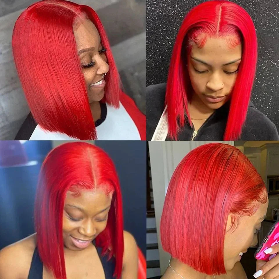 Glueless Red Bob Wig